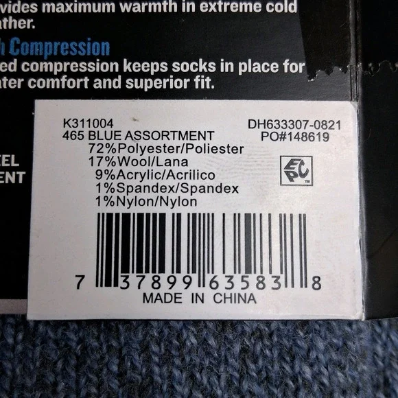 2 Pair Dickies Steel Toe Crew Wool Blend Heavy Weight Thermal Socks Size 6-12 - Picture 6 of 8